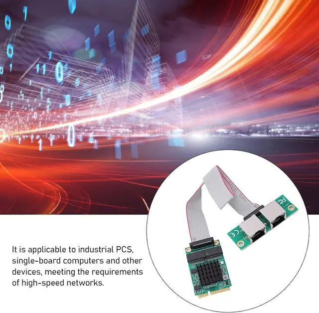 Alt view image 3 of 7 - Mini PCIe Gigabit Ethernet Adapter, Dual Port RJ45 Network Card with I350 Controller for Industrial PCs, Single Board Computers, Desktop,