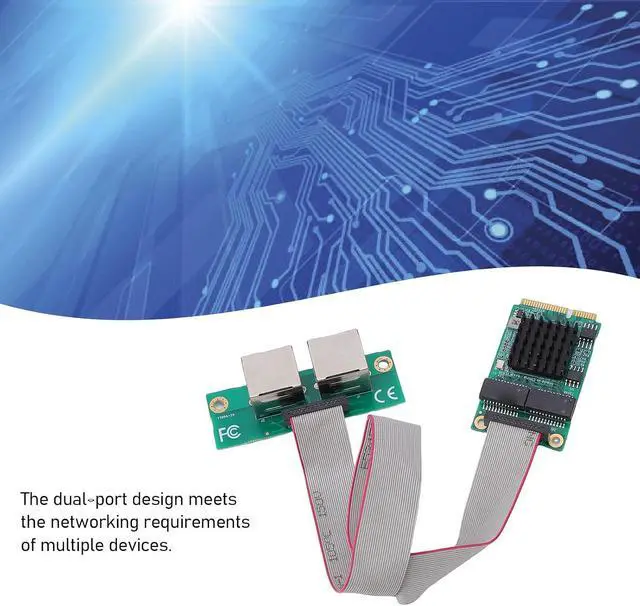 Alt view image 4 of 7 - Mini PCIe Gigabit Ethernet Adapter, Dual Port RJ45 Network Card with I350 Controller for Industrial PCs, Single Board Computers, Desktop,