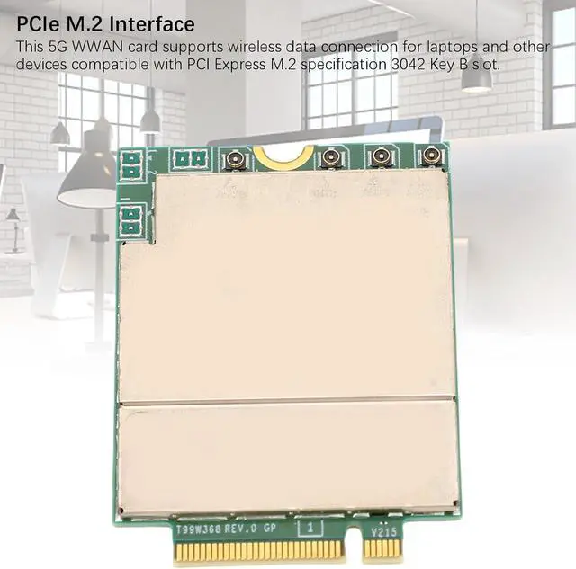Alt view image 5 of 7 - PUSOKEI 5G Module Wireless WAN Card, PCIe M.2 WWAN Card, 5G Module Replacement for Latitude 5350 5450 5550 7030 7350 7350 7450 7650 9450, for 3490 3590 3591