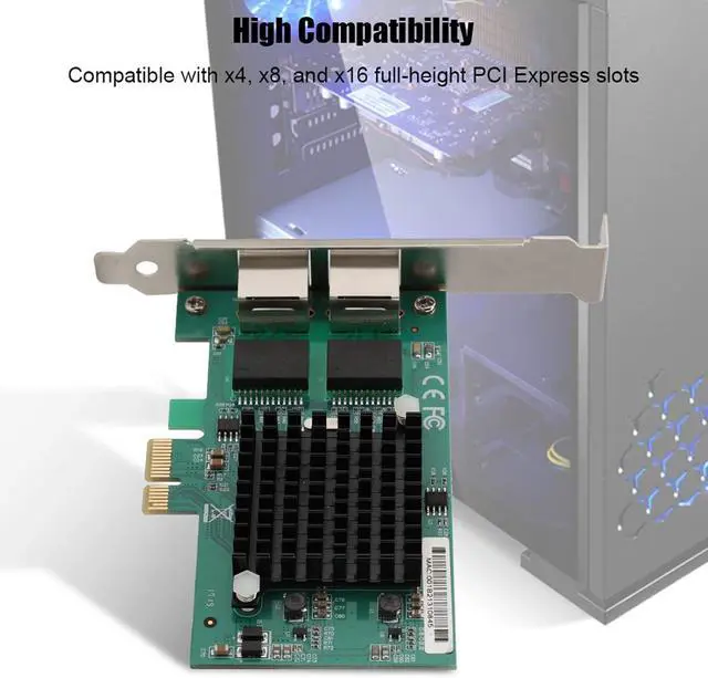Alt view image 3 of 7 - Gigabit Ethernet Network Card, PCI E 1X Server Computer Networking Cards, Suitable for High Speed Internet Connectivity