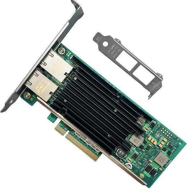 Main image of 10GbE RJ45 Network Card Compatible with X540-T2 PCIe Ethernet Card with X540 Controller, 2 Ports 10GBASE-T RJ45, PCIe 2.0, SR-IOV Jumbo Frames PXE iSCSI PCI Network Adapter