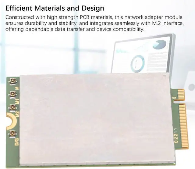 Alt view image 3 of 7 - GOWENIC Network Card Module, FM350 GL ESIM M.2 5G NR 4G LTE 4.67Gbps Network Adapter Module for 5340 7340 9440 3480 9315