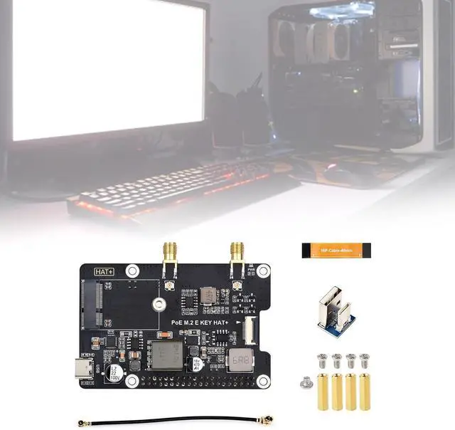Alt view image 2 of 7 - PCIe to E Adapter with Power Over Ethernet E Expansion Board Networking Card Module