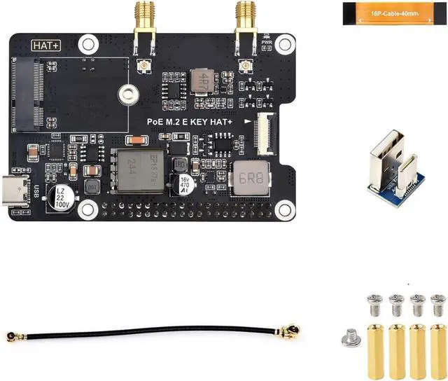 Alt view image 5 of 7 - PCIe to E Adapter with Power Over Ethernet E Expansion Board Networking Card Module