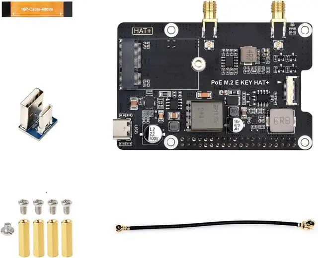 Alt view image 6 of 7 - PCIe to E Adapter with Power Over Ethernet E Expansion Board Networking Card Module
