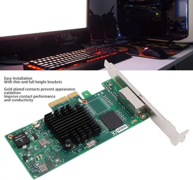 Alt view image 5 of 7 - Zunate Gigabit Dual Port PCIe Network Card, I350 T2 Compatible 1Gb Ethernet Adapter 2 RJ45 LAN Ports PCI Express 2.0 X4 for Server Desktop Linux VMware