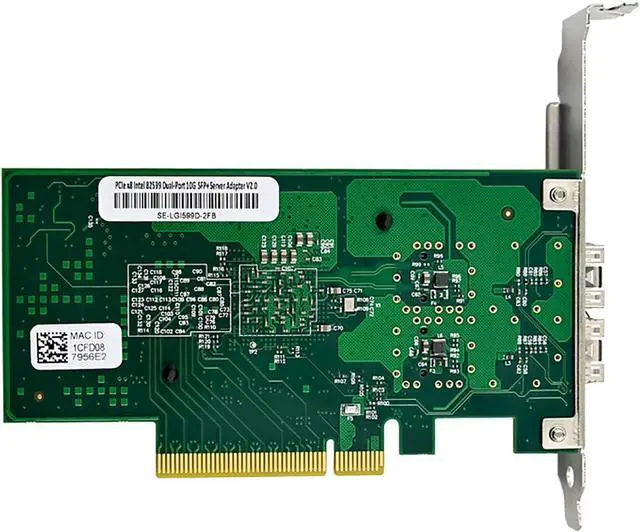 Alt view image 4 of 7 - 82599ES Chipset X520-DA2 10G PCIE Ethernet Adapters Double/Single Port SFP+ Ethernet Adapters for Dekstop Card