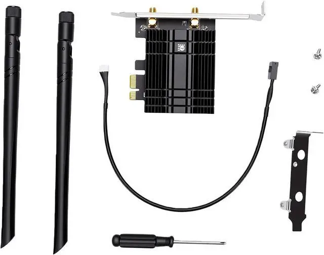 Alt view image 6 of 7 - banapoy PCIe WiFi Card for NGW, Bluetooth 5.4 6G 5G 2.4G 3 Band 5800Mbps M.2 NGFF Desktop PC Network Card with Dual Antennas
