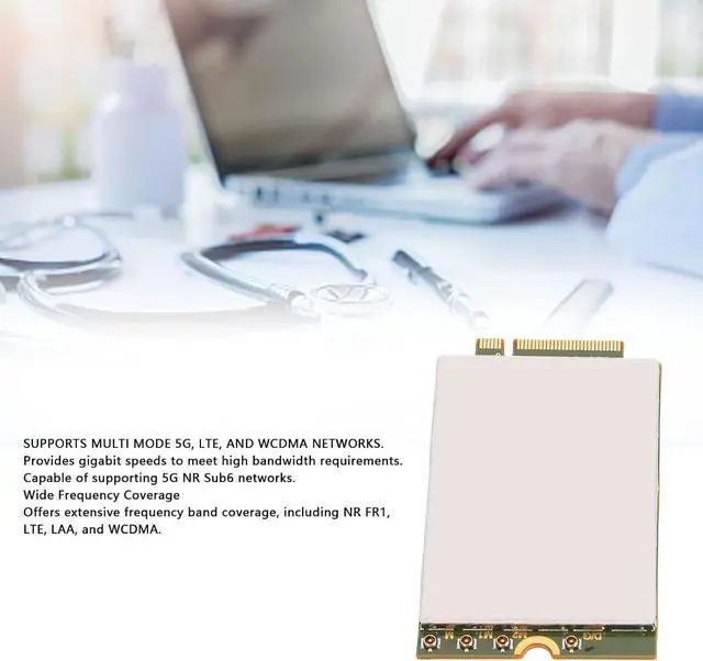 Alt view image 2 of 7 - Jectse Laptop Wireless 5G Card, FM350 GL 5W11H85423 PCIe M.2 Module with Gigabit Speed for Laptops, Support 5G NR Sub6 LTE WCDMA Networks