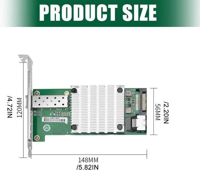 Alt view image 4 of 7 - 10Gbps Fiber Networking Card to SFP+ 82599 Chip Single Port 10GbE Fiber Module Networking Card for Desktop SFP+
