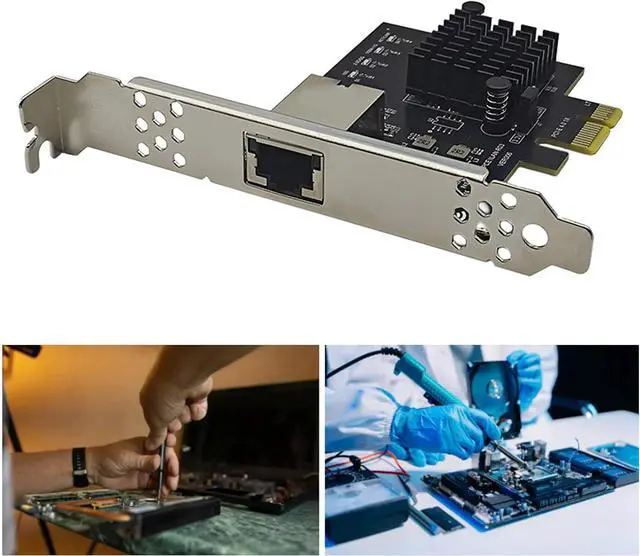 Alt view image 2 of 7 - 10Gbps PCIE4.0 1X RJ45 Gigabit Servers Networking Card RTL8127AT Chip Low Profile Bracket for Desktop Accessories Networking Adapter