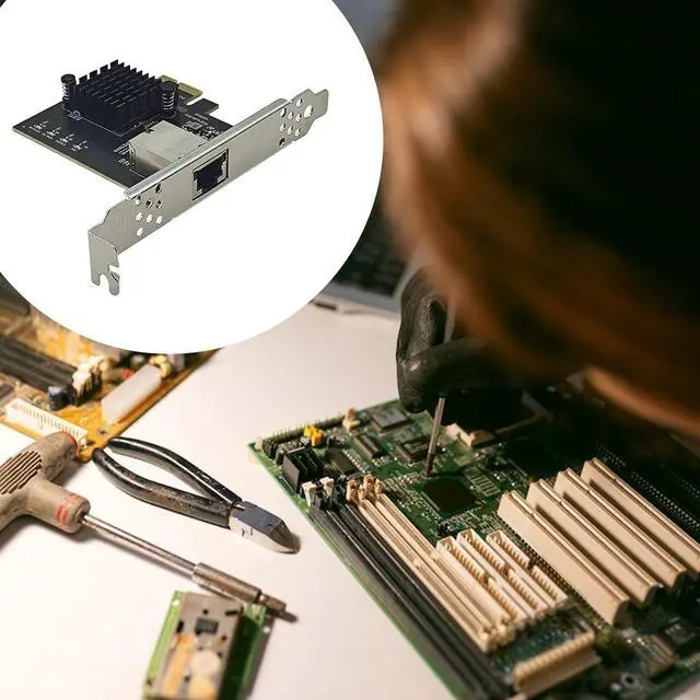 Alt view image 4 of 7 - 10Gbps PCIE4.0 1X RJ45 Gigabit Servers Networking Card RTL8127AT Chip Low Profile Bracket for Desktop Accessories Gaming Ethernet Card