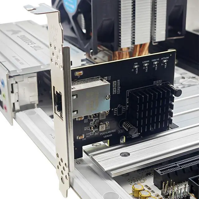 Alt view image 2 of 7 - 10Gbps PCIE3.0 Gigabit Networking Card 82574 Chip Card RJ45 Port 10000Mbps Electrical Adapter for Desktop Adapter