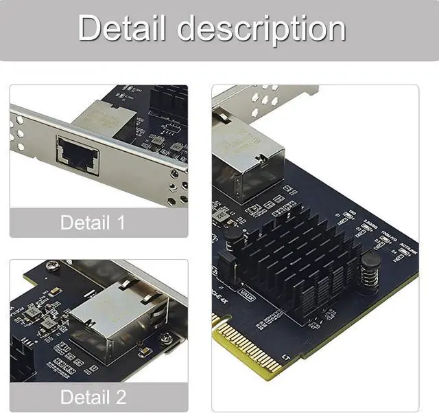 Alt view image 4 of 7 - 10Gbps PCIE3.0 Gigabit Networking Card 82574 Chip Card RJ45 Port 10000Mbps Electrical Adapter for Desktop Adapter