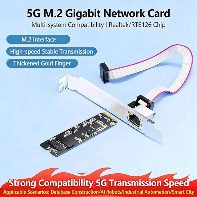 Alt view image 4 of 7 - ordinarYone Industrial B+M To RTL8126 Gigabit Ethernet Card For High Speed Networking Connection Computer Streaming Accessories