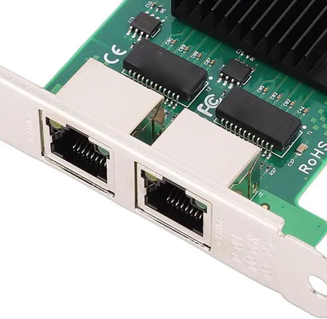 Alt view image 6 of 7 - Zyyini Gigabit Ethernet Network Card, PCI Express x1 Dual RJ45 Port 10 100 1000Mbps Gigabit Desktop with Gold Finger Plating for 82574L Chipset for PC