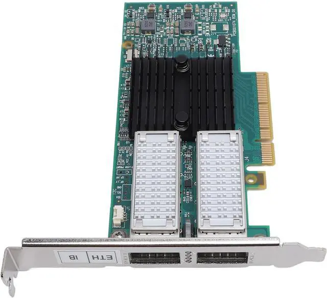 Alt view image 2 of 7 - PCI Network Card Dual Port QSFP Ethernet Adapter, High Performance Virtualized Networks, Suitable for Data Centers, Supports, VXLAN, and NVGRE Protocols