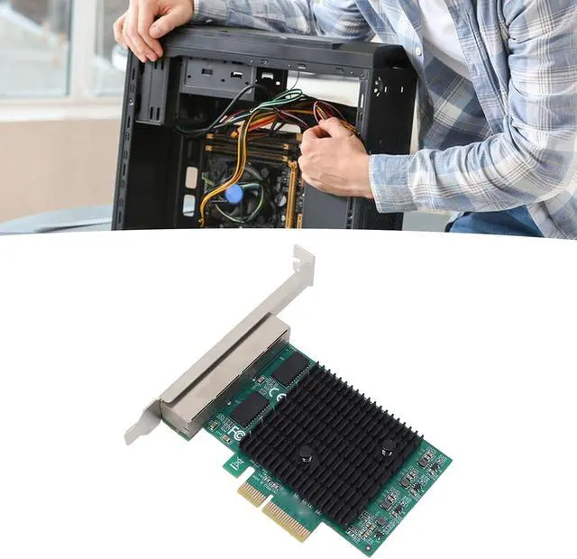 Alt view image 3 of 7 - PCIe Ethernet Card, PCIe Network Card PCI Express Ethernet Adapter PCIe Gigabit Network Card Professional 8125B 4 Port 2.5G Copper Cable Network Card for PC for Desktop PC