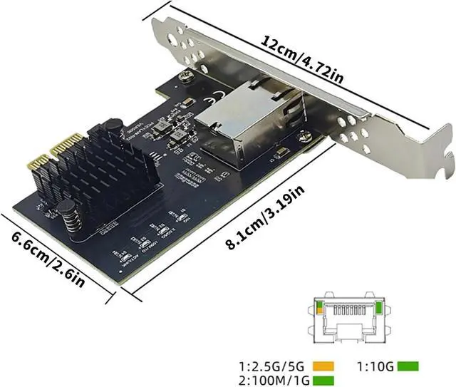 Alt view image 6 of 7 - 10Gbps PCIE4.0 1X RJ45 Gigabit Servers Networking Card RTL8127AT Chip Low Profile Bracket for Desktop Accessories Gaming Ethernet Card