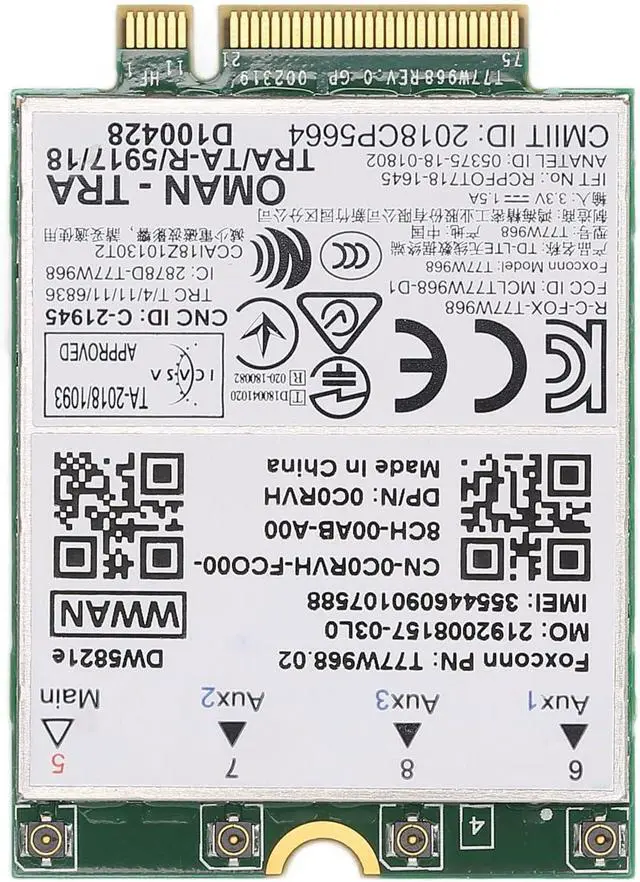 Main image of DW5821E 3G 4G 5G LAN Card High Speed Wireless Net Card with GLONASS Galileo Positioning for Laptops PCI Express M.2