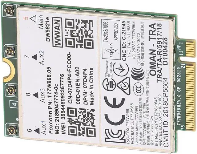 Alt view image 7 of 7 - DW5821E 3G 4G 5G LAN Card High Speed Wireless Net Card with GLONASS Galileo Positioning for Laptops PCI Express M.2