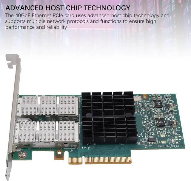 Alt view image 2 of 7 - 40Gb Ethernet PCIe Card High Performance Dual Port Network Adapter for Data Centers Cloud Computing Fiber Optic Connectivity PCI Express 3.0 X8 Interface