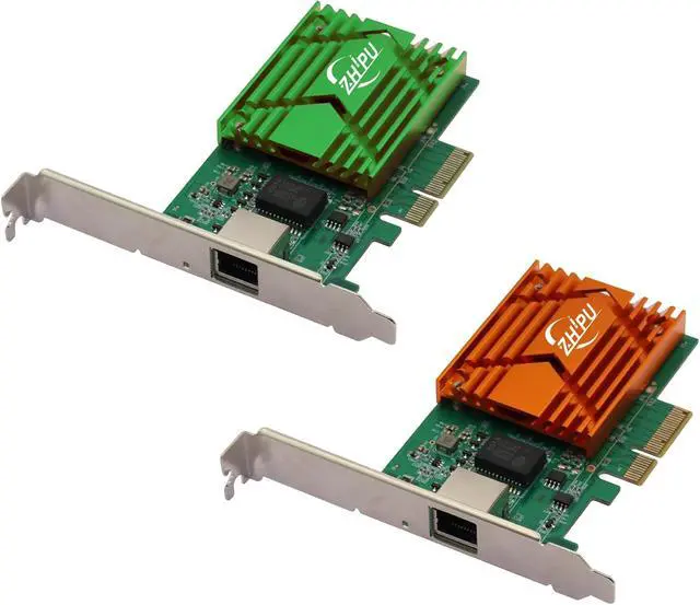 Alt view image 7 of 7 - PCIex4 10G RJ45 Ethernet Network Adapter, Single-Port RJ45 NIC Network Card, 10/100/1000M/2.5G/5G/10Gbps Data Rate, Support Windows Server/Windows/Linux/Ubuntu, Green