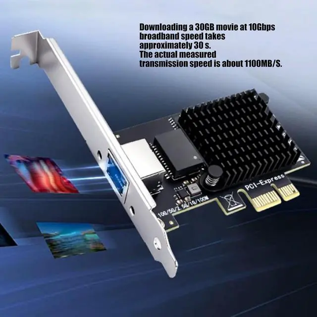 Alt view image 6 of 7 - PCIe to 10Gbps RJ45 Networking Card for NAS Servers and Gaming PCs with Fast Speed Data Transfer