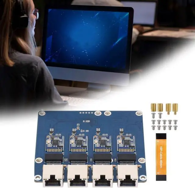 Alt view image 2 of 7 - Multi Channel PCIe Networking Expansion Card Not Require Driver Fast Transfer