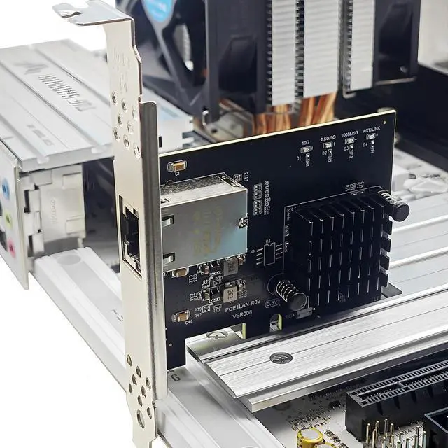 Alt view image 2 of 7 - 10Gbps PCIE3.0 4X Gigabit Network Card 10000M Ethernet Adapter Network Card RTL8127AT Chip Adapter for Desktop PC Easy Installation