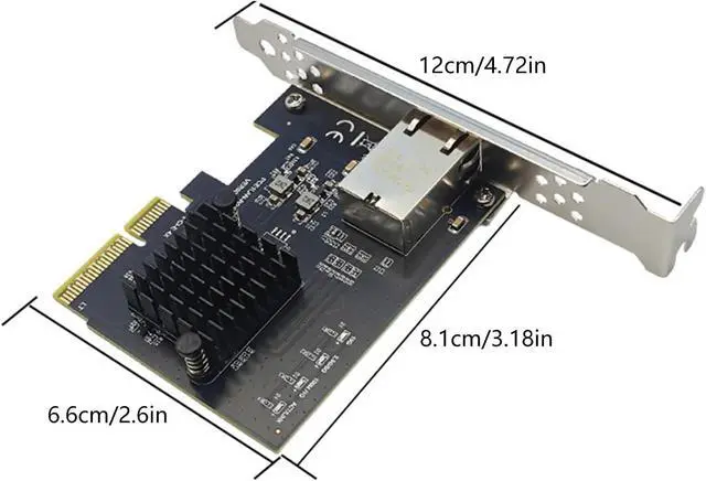 Alt view image 4 of 7 - 10Gbps PCIE3.0 4X Gigabit Network Card 10000M Ethernet Adapter Network Card RTL8127AT Chip Adapter for Desktop PC Easy Installation