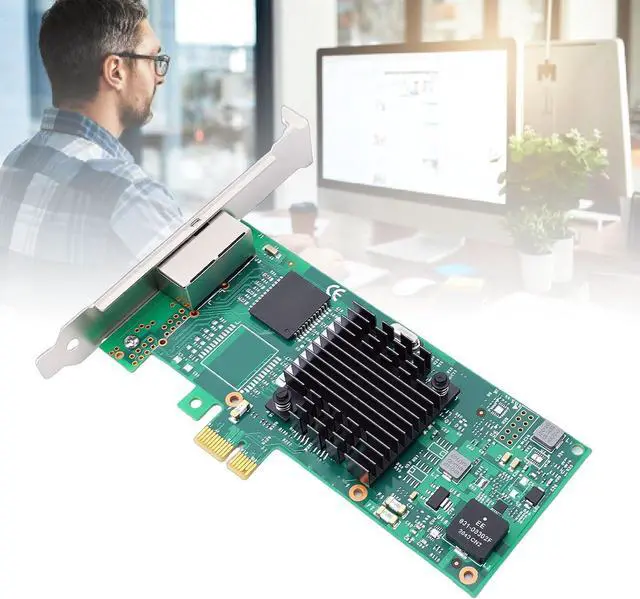 Alt view image 4 of 7 - 1G Gigabit Network Card, Dual RJ45 Ports PCIe 2.0 X1 Ethernet Adapter with T2 Controller Chip, for Servers Desktops