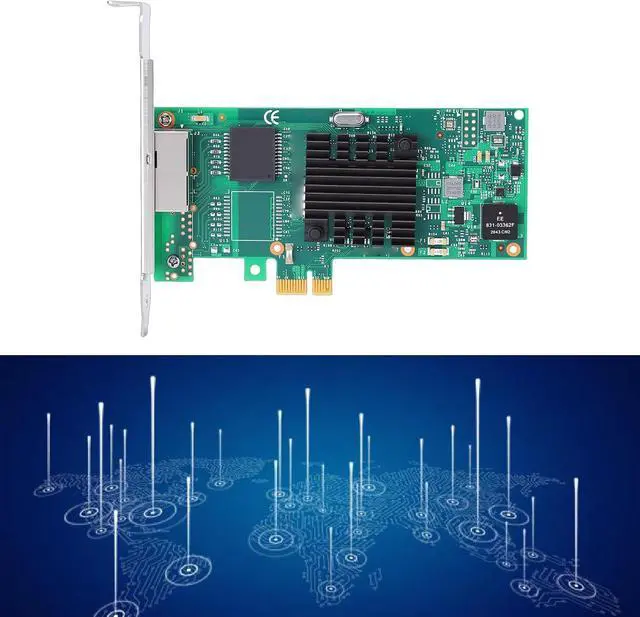 Alt view image 6 of 7 - 1G Gigabit Network Card, Dual RJ45 Ports PCIe 2.0 X1 Ethernet Adapter with T2 Controller Chip, for Servers Desktops
