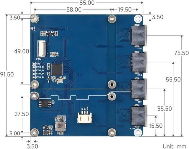 Alt view image 6 of 7 - Sanpyl PCIe to Gigabit Ethernet Board, Plug and Play No Driver PCIe to 4 Port Gigabit Ethernet Adapter with RJ45 Ports, for Stable Network Expansion