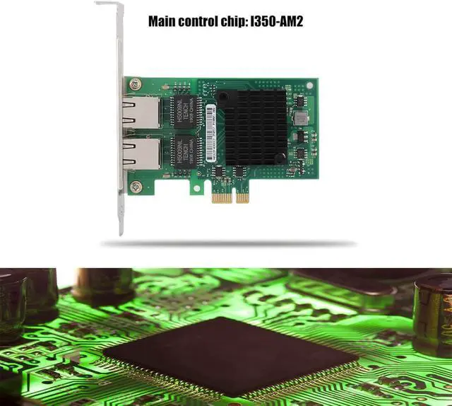 Alt view image 2 of 7 - I350 AM2 Gigabit Network Card, PCI Express Dual Port Server Adapter with 10/100/1000Mbps, for Ethernet Controller