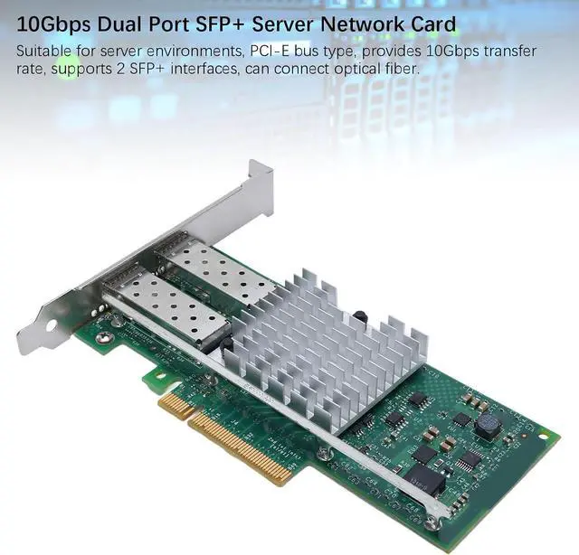 Alt view image 2 of 7 - Gugxiom 10Gb PCIe NIC Network Card, Dual SFP Plus Port, with 82599 X520 DA2 Chip, PCI Express Ethernet LAN Adapter for Server Linux