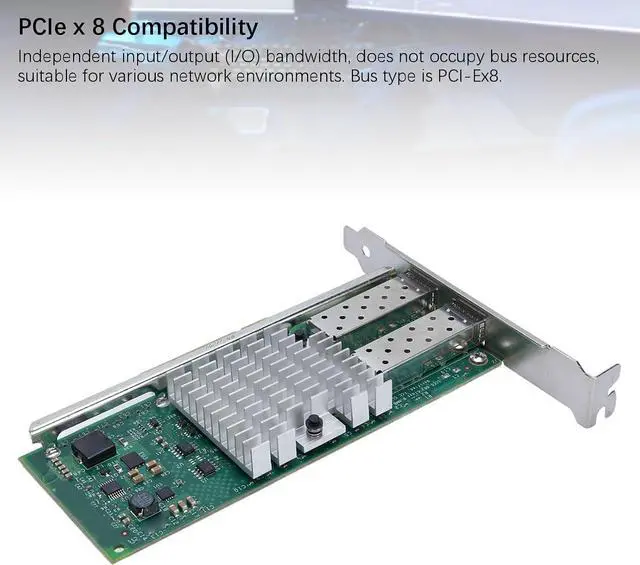 Alt view image 3 of 7 - 10Gbps SFP Plus Network Card, PCI Express X8 Ethernet Adapter with 2 Ports and 82599 Chipset, for Server and Virtual Machine