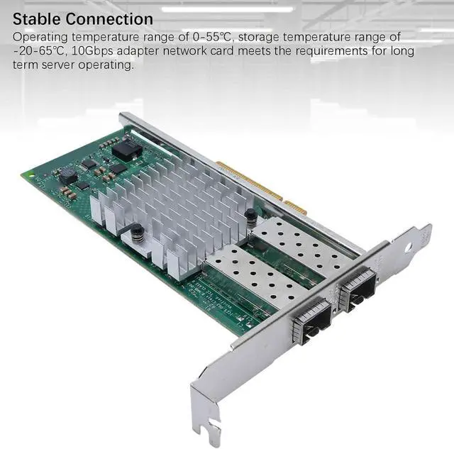 Alt view image 5 of 7 - Gugxiom 10Gb PCIe NIC Network Card, Dual SFP Plus Port, with 82599 X520 DA2 Chip, PCI Express Ethernet LAN Adapter for Server Linux