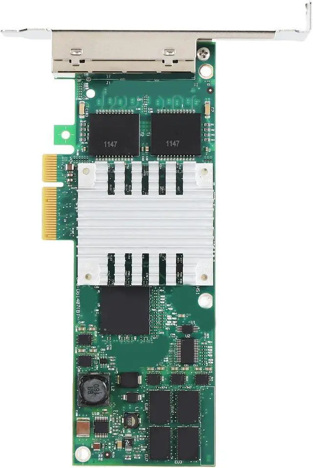 Alt view image 6 of 7 - PCIe X4 Gigabit Ethernet Server Adapter, 4 RJ45 Port Network LAN Card with LED Indicator, Ethernet Interface Connector for 82571GB, Plug and Play