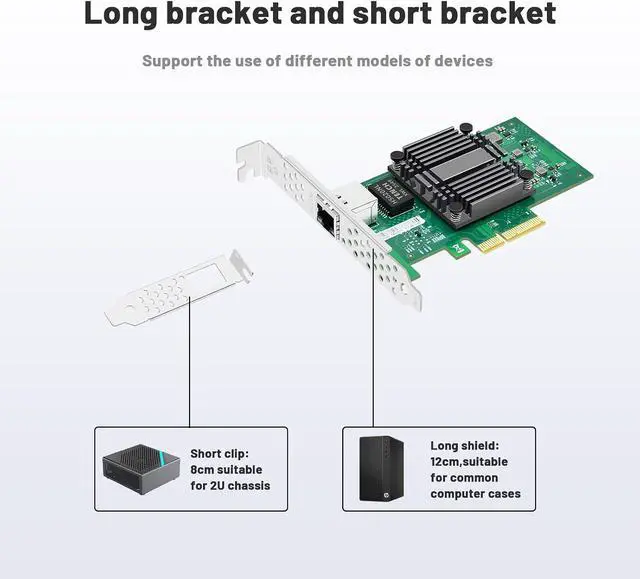 Alt view image 4 of 7 - 10 Gb Network Card with Marvell AQC107 Chip Single Port,PCIE Ethernet Card Network Adapter 1 RJ45 Port LAN Network Adater Controller Support WOLPCIE X4