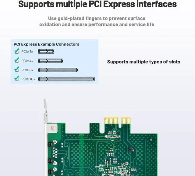 Alt view image 3 of 7 - 1 Gb PCI-E Network Card with Broadcom BCM5720,10/100//1000mbps Dual Ports Network Adapter PCI Express Low Profile,Full Height Bracket Ethernet Card for Desktop PC,Server,Industrial PC