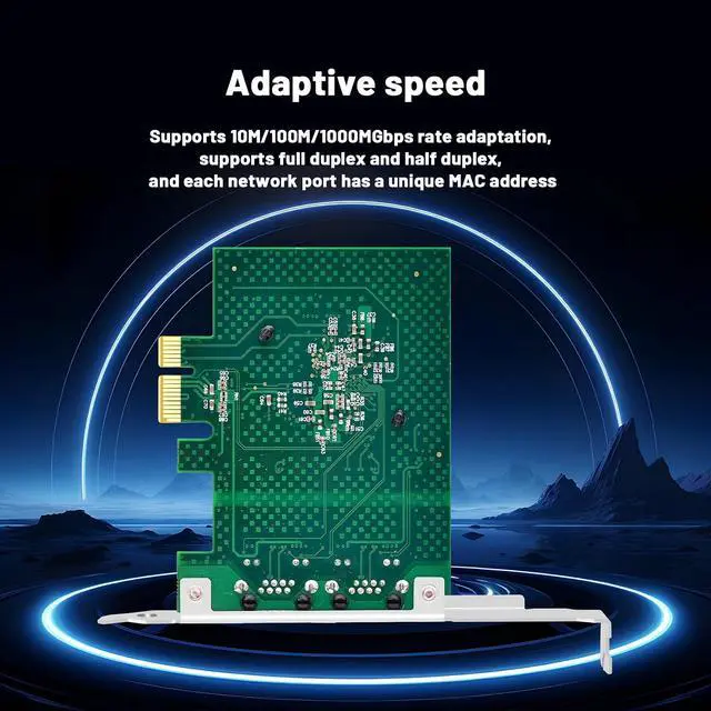 Alt view image 5 of 7 - 1 Gb PCI-E Network Card with Broadcom BCM5720,10/100//1000mbps Dual Ports Network Adapter PCI Express Low Profile,Full Height Bracket Ethernet Card for Desktop PC,Server,Industrial PC