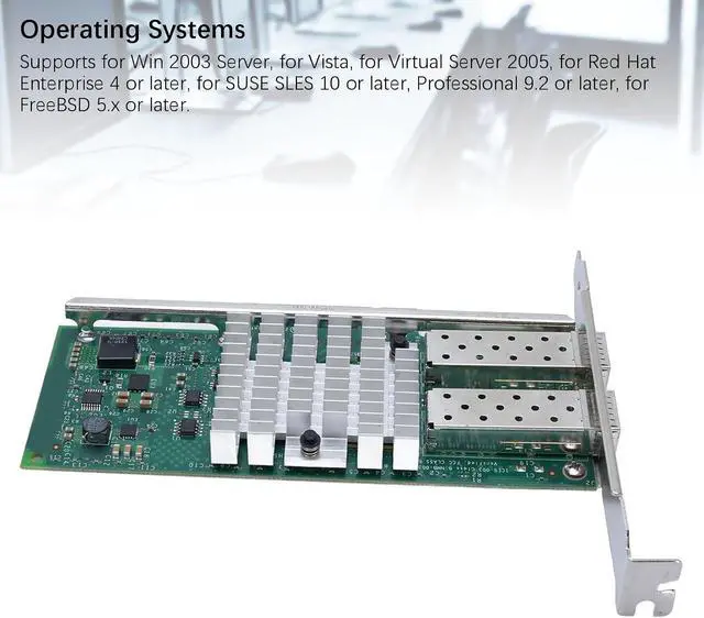 Alt view image 3 of 7 - 10Gb Network Card, 10Gbps Dual Port SFP Server Network Card, 10Gb SFP PCIe NIC with 82599 Chip for Server Networking Applications
