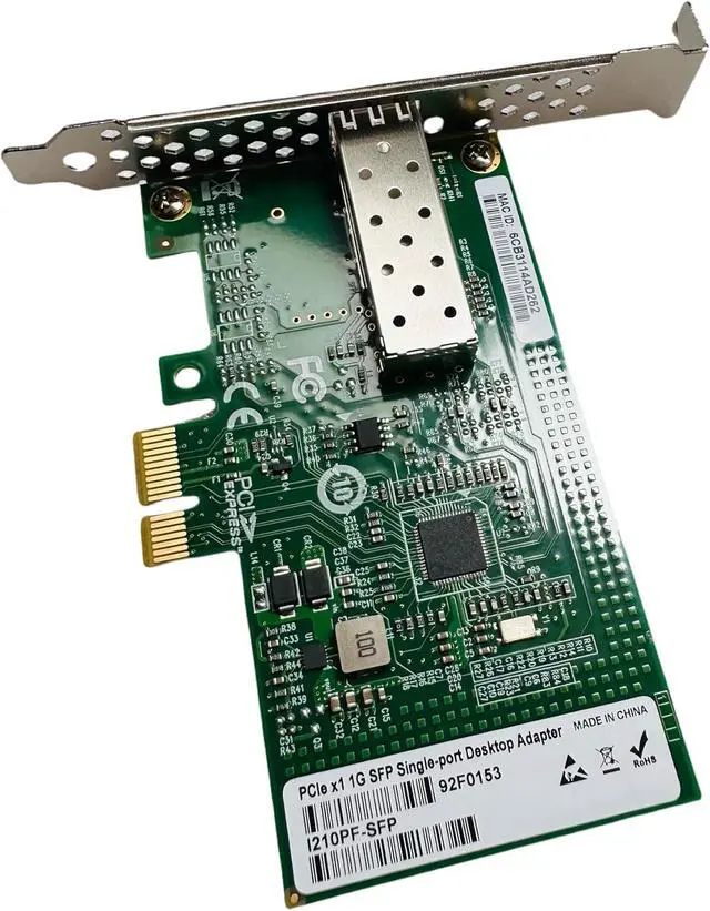 Alt view image 3 of 4 - Generic 1000Base-SX-LX PCIe X1 SFP Port Network Interface Card (1 x SFP)