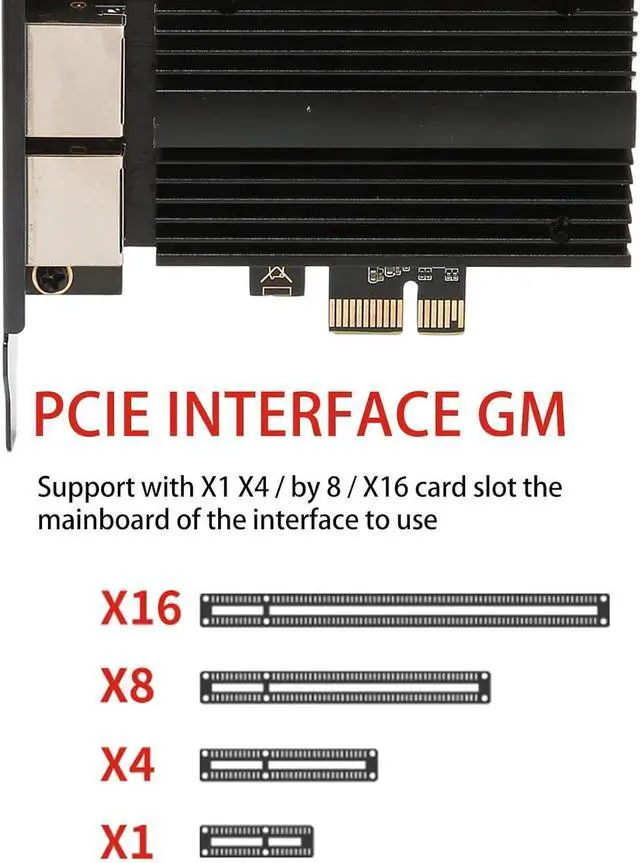 Alt view image 3 of 7 - PCIe Network Card 2.5Gbps Dual Port I226-V Chip Gigabit Ethernet Adapter RJ45 LAN Card for Desktop Server PC Aluminum Alloy Includes Low Profile Bracket