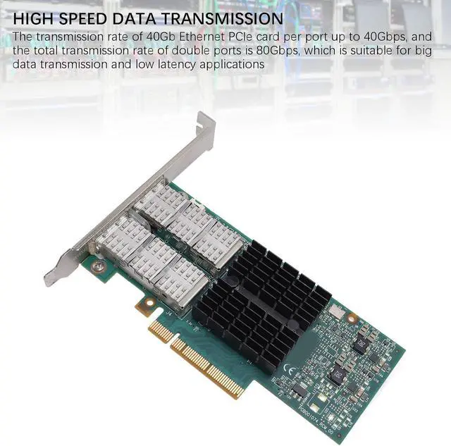 Alt view image 4 of 7 - 40Gb Ethernet PCIe Card High Performance Dual Port Network Adapter for Data Centers Cloud Computing Fiber Optic Connectivity PCI Express 3.0 X8 Interface