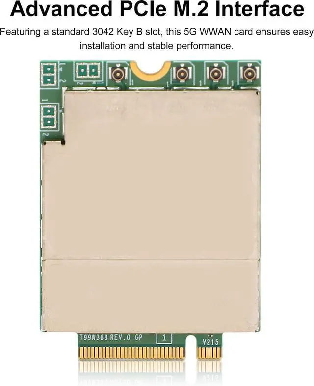 Alt view image 2 of 7 - Yoidesu 5G Network Card for Dells Latitude 5350 5450 5550 7030, T99W373 DW5932e 5G Module Wireless WAN Card with PCIe M.2 Interface for High Speed WWAN Connectivity