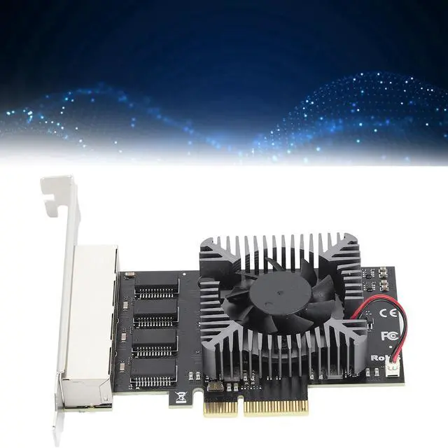 Alt view image 2 of 7 - 4 Port 2.5Gbps PCIe Network Card, Reliable Transmission, Gigabit Ethernet Network Card for