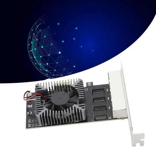 Alt view image 4 of 7 - 4 Port 2.5Gbps PCIe Network Card, Reliable Transmission, Gigabit Ethernet Network Card for