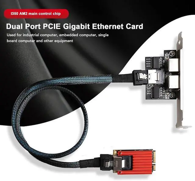 Alt view image 2 of 7 - Dual Port PCIe Gigabit Ethernet Card with Efficient Heat Dissipation for Fast Internet Performance for Servers